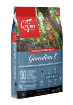 ORIJEN Guardian 8 Free-Run Chicken, Wild-Caught Salmon & Rabbit Dry Cat Food, 4-lb