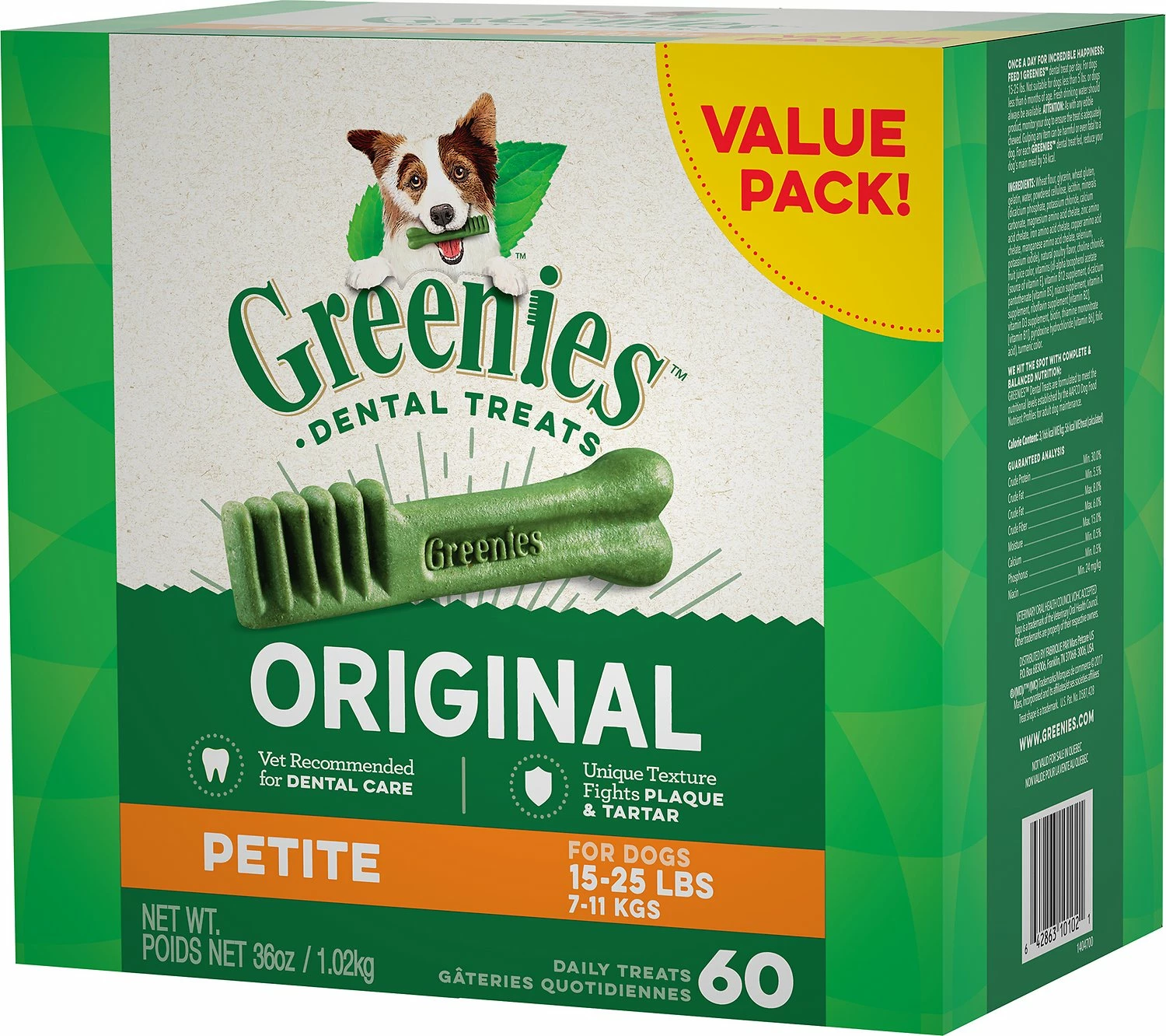 Greenies Original Petite Dental Dog Treats, 60-count 1 Greenies Original Petite Dental Dog Treats, 60-count