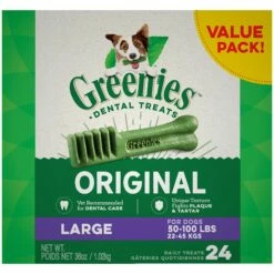 Greenies Original Large Dental Dog Treats, 24-count