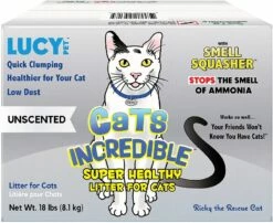 Lucy Pet Cats Incredible Unscented Cat Litter, 18-lb