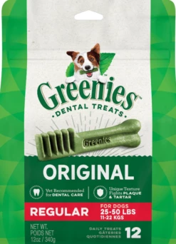 Greenies Original Regular Dental Dog Treats, 12-count