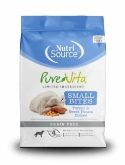 PureVita Small Bites Turkey & Sweet Potato Entrée Grain Free Dry Dog Food, 5-lb