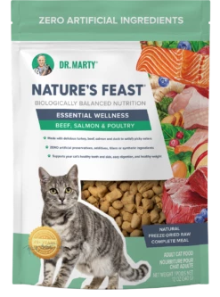 Dr. Marty Nature's Feast Essential Wellness Beef, Salmon & Poultry Freeze-Dried Cat Food, 5.5-oz