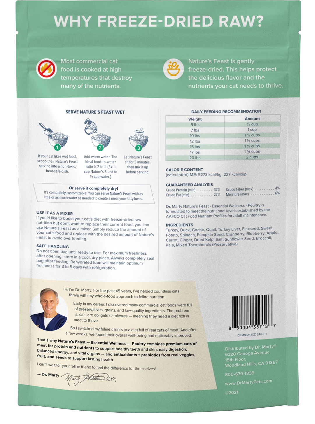 Dr. Marty Nature's Feast Essential Wellness Poultry Freeze-Dried Cat Food, 5.5-oz 2 Dr. Marty Nature's Feast Essential Wellness Poultry Freeze-Dried Cat Food, 5.5-oz - Image 2