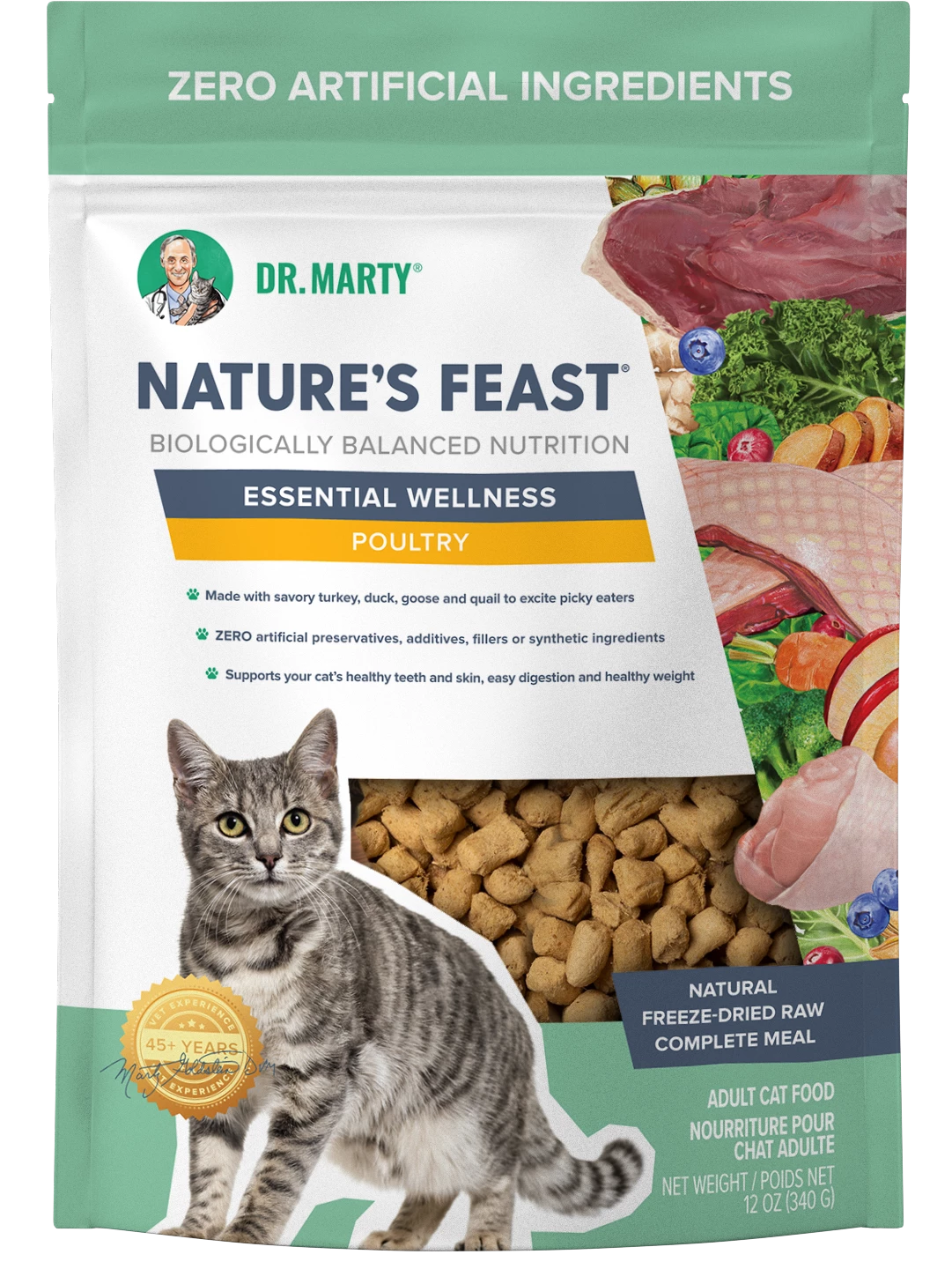 Dr. Marty Nature's Feast Essential Wellness Poultry Freeze-Dried Cat Food, 5.5-oz 1 Dr. Marty Nature's Feast Essential Wellness Poultry Freeze-Dried Cat Food, 5.5-oz