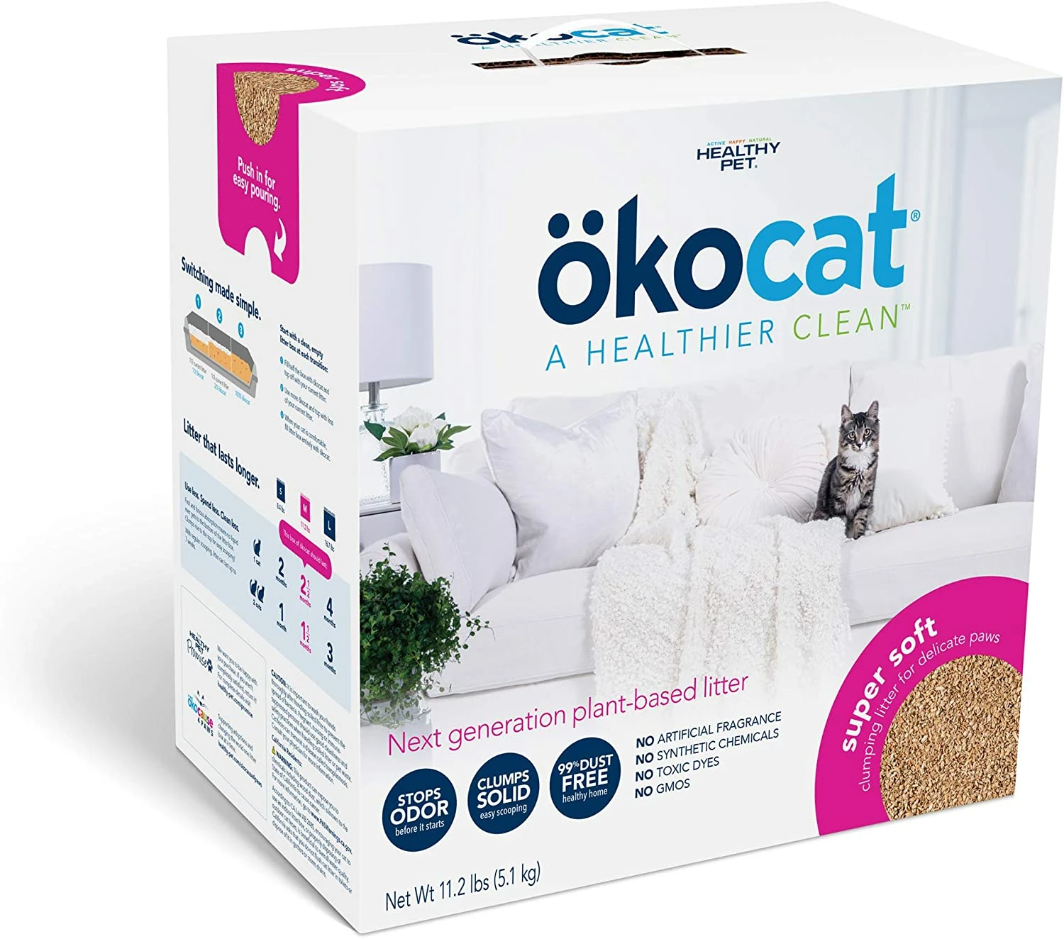 Okocat Super Soft Clumping Wood Cat Litter, 11.2-lb 1 Okocat Super Soft Clumping Wood Cat Litter, 11.2-lb