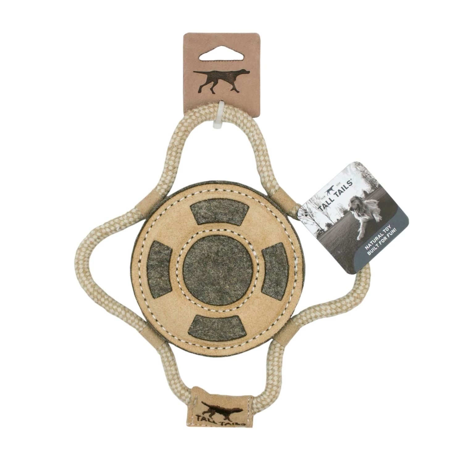 Tall Tails Natural Leather Lifebuoy Tug Dog Toy, 9-in 3 Tall Tails Natural Leather Lifebuoy Tug Dog Toy, 9-in - Image 3