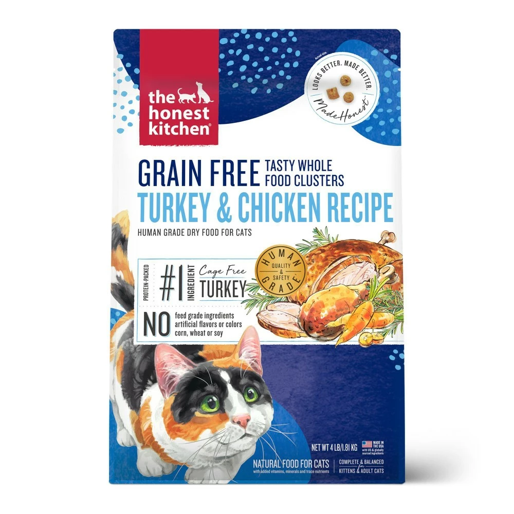 The Honest Kitchen Whole Food Clusters Turkey & Chicken Grain-Free Dry Cat Food, 4-lb 1 The Honest Kitchen Whole Food Clusters Turkey & Chicken Grain-Free Dry Cat Food, 4-lb