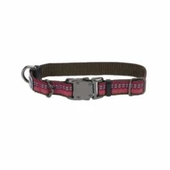 K9 Explorer Reflective Adjustable Dog Collar, Berry, 1-in X 12-18-in
