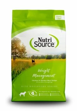 NutriSource Weight Management Chicken & Chicken Meal Recipe With Wholesome Grains Dry Dog Food, 5-lb