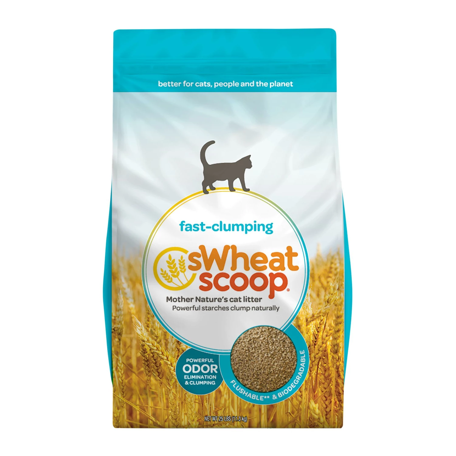 SWheat Scoop Natural Fast-Clumping Wheat Cat Litter, 25-lb 1 SWheat Scoop Natural Fast-Clumping Wheat Cat Litter, 25-lb