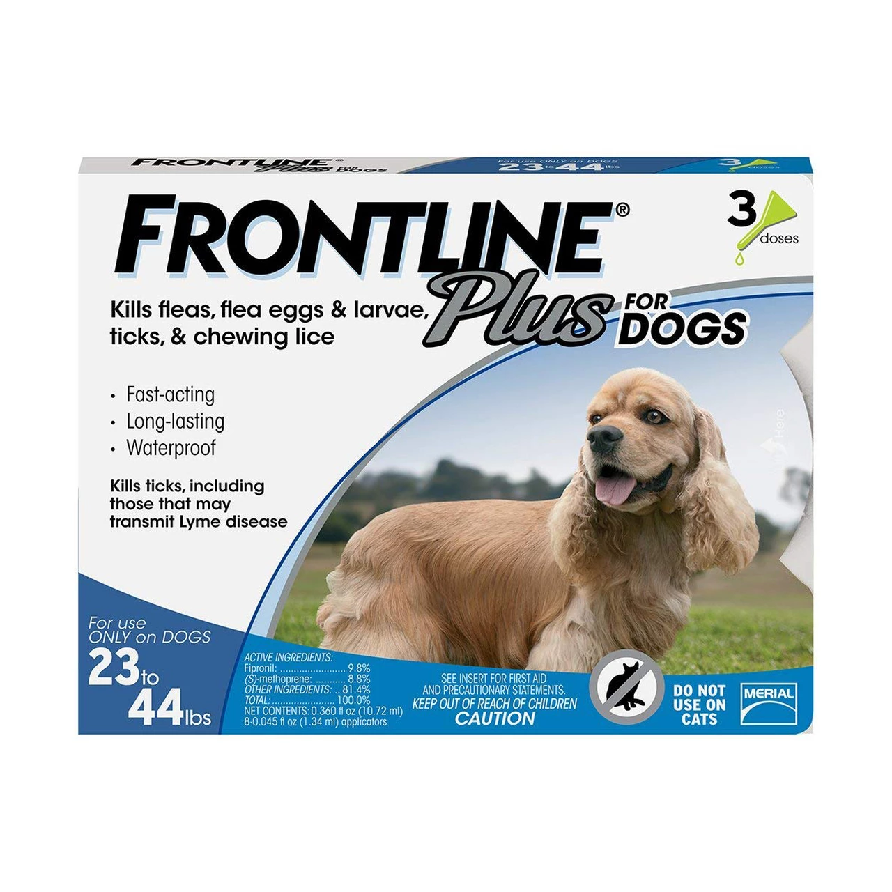 FRONTLINE Plus Flea & Tick Treatment For Medium Dogs (23-44 Pounds) 1 FRONTLINE Plus Flea & Tick Treatment For Medium Dogs (23-44 Pounds)