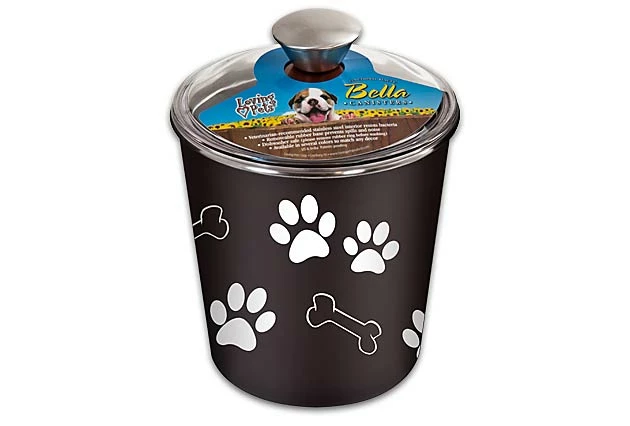 Loving Pets Bella Dog Treat Canister, Espresso, 64-oz 1 Loving Pets Bella Dog Treat Canister, Espresso, 64-oz