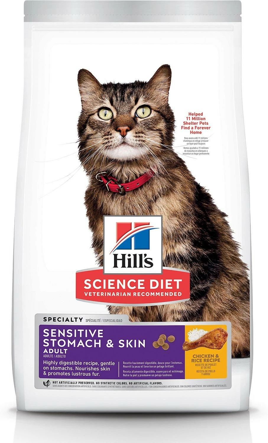 Hill's Science Diet Adult Sensitive Stomach & Skin Dry Cat Food, 3.5-lb 1 Hill's Science Diet Adult Sensitive Stomach & Skin Dry Cat Food, 3.5-lb