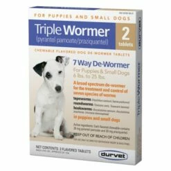 Durvet Triple Wormer 7 Way De-Wormer For Puppy & Small Dogs, 2-count