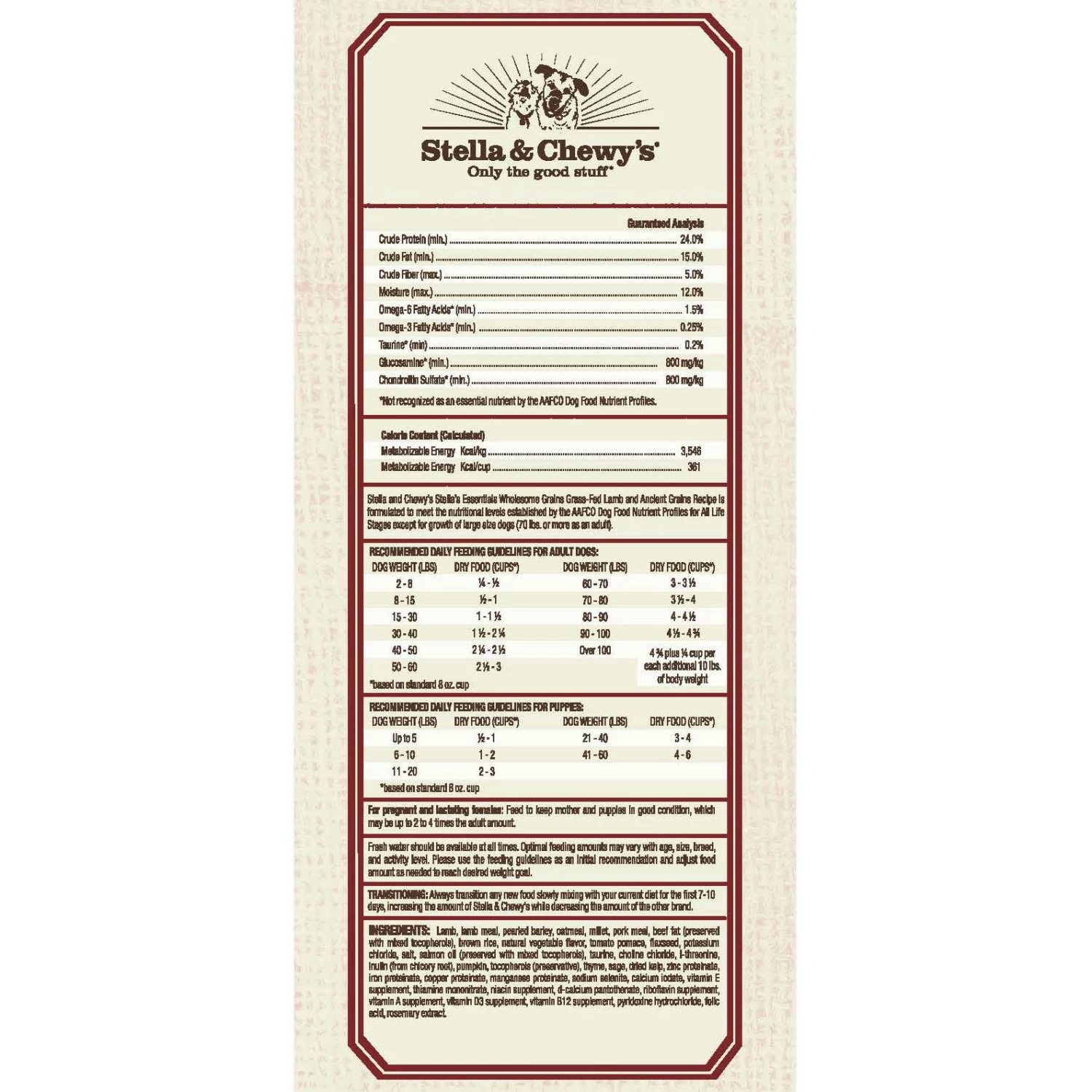 Stella & Chewy's Essentials Wholesome Grains Lamb & Ancient Grains Dry Dog Food, 25-lb 2 Stella & Chewy's Essentials Wholesome Grains Lamb & Ancient Grains Dry Dog Food, 25-lb - Image 2