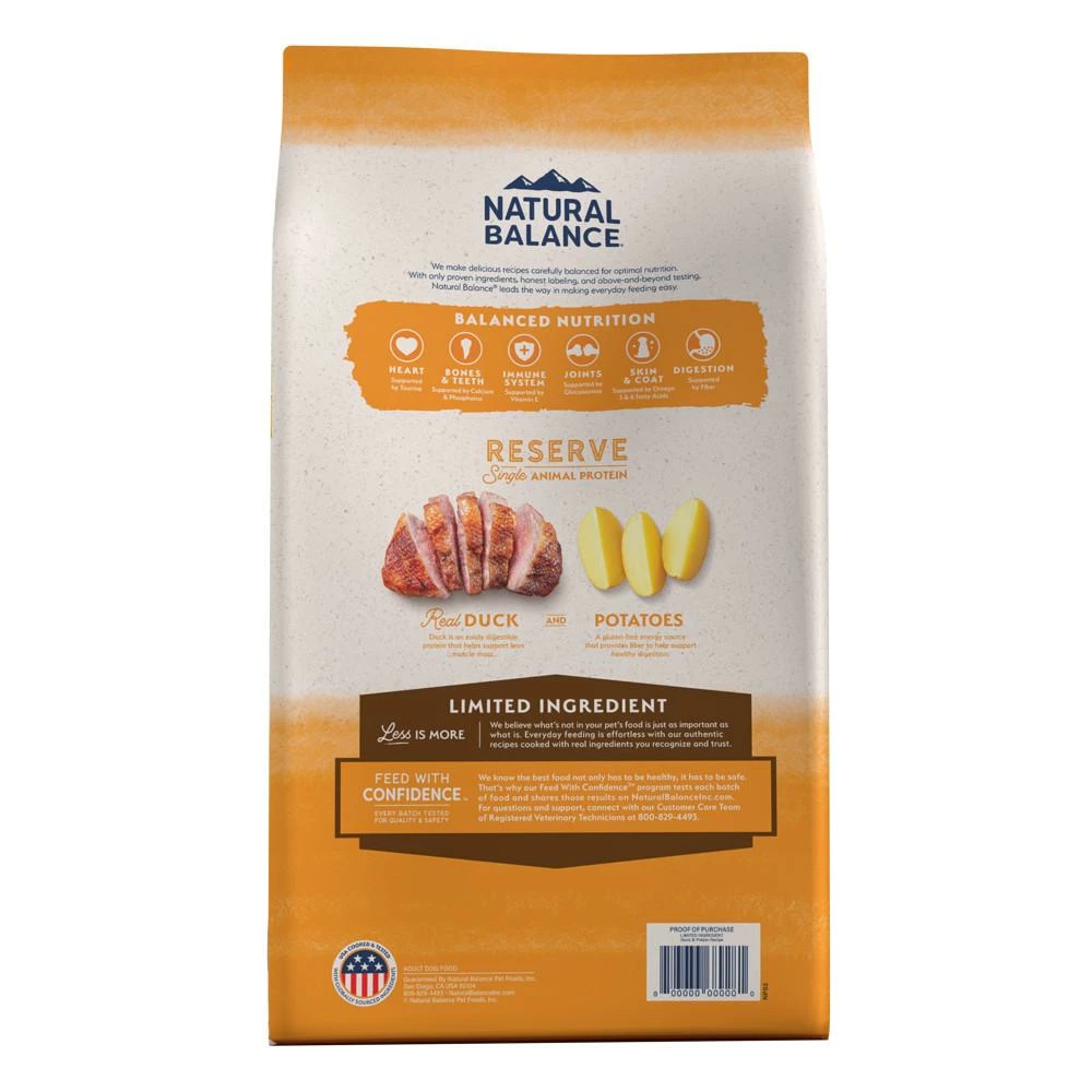 Natural Balance Limited Ingredient Reserve Duck & Potato Recipe Grain-Free Dry Dog Food, 4-lb 2 Natural Balance Limited Ingredient Reserve Duck & Potato Recipe Grain-Free Dry Dog Food, 4-lb - Image 2