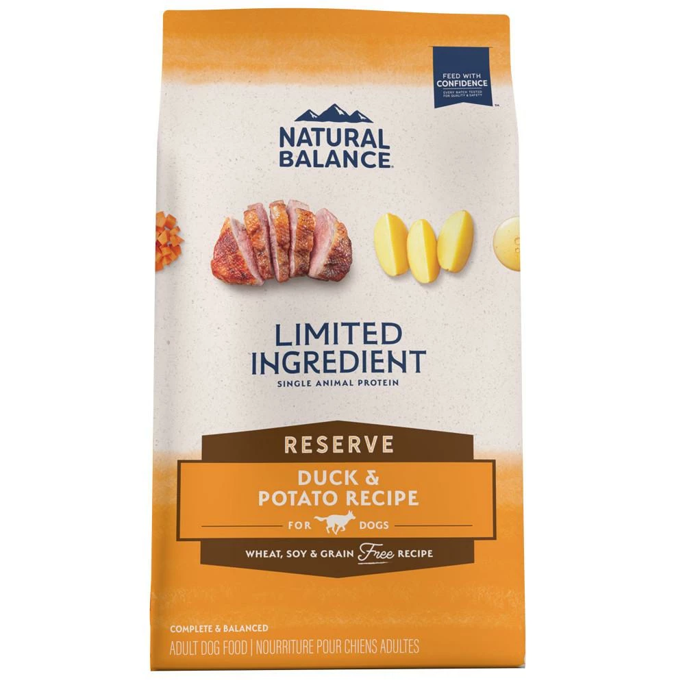 Natural Balance Limited Ingredient Reserve Duck & Potato Recipe Grain-Free Dry Dog Food, 4-lb 1 Natural Balance Limited Ingredient Reserve Duck & Potato Recipe Grain-Free Dry Dog Food, 4-lb