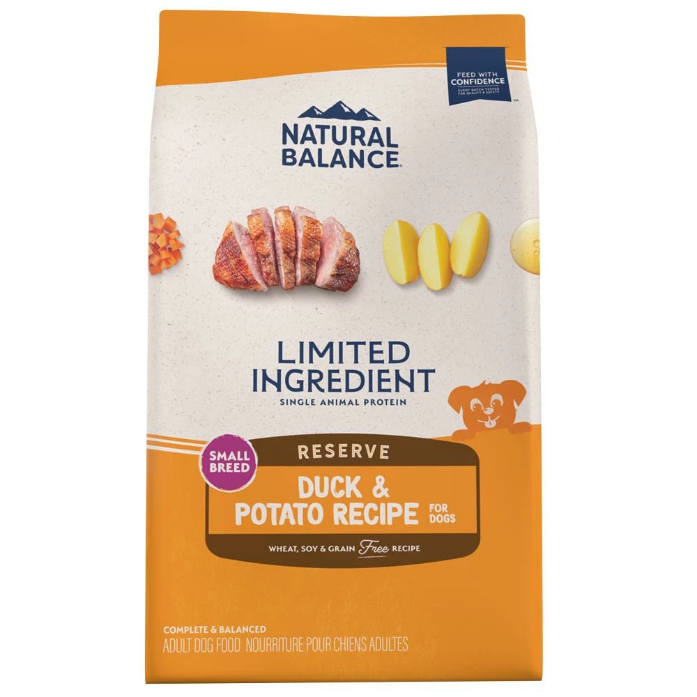Natural Balance Limited Ingredient Reserve Duck & Potato Recipe Small Breed Grain-Free Dry Dog Food, 4-lb 1 Natural Balance Limited Ingredient Reserve Duck & Potato Recipe Small Breed Grain-Free Dry Dog Food, 4-lb