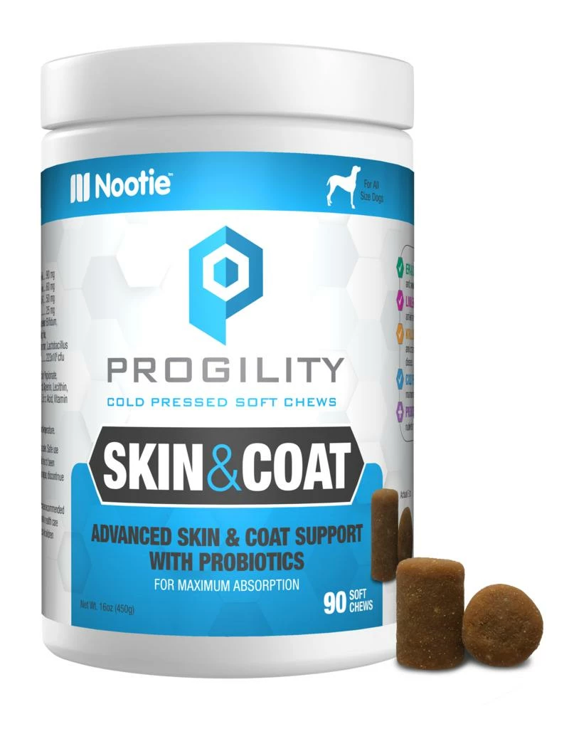 Nootie Progility Skin & Coat With Probiotics Dog Supplement, 90-count 1 Nootie Progility Skin & Coat With Probiotics Dog Supplement, 90-count