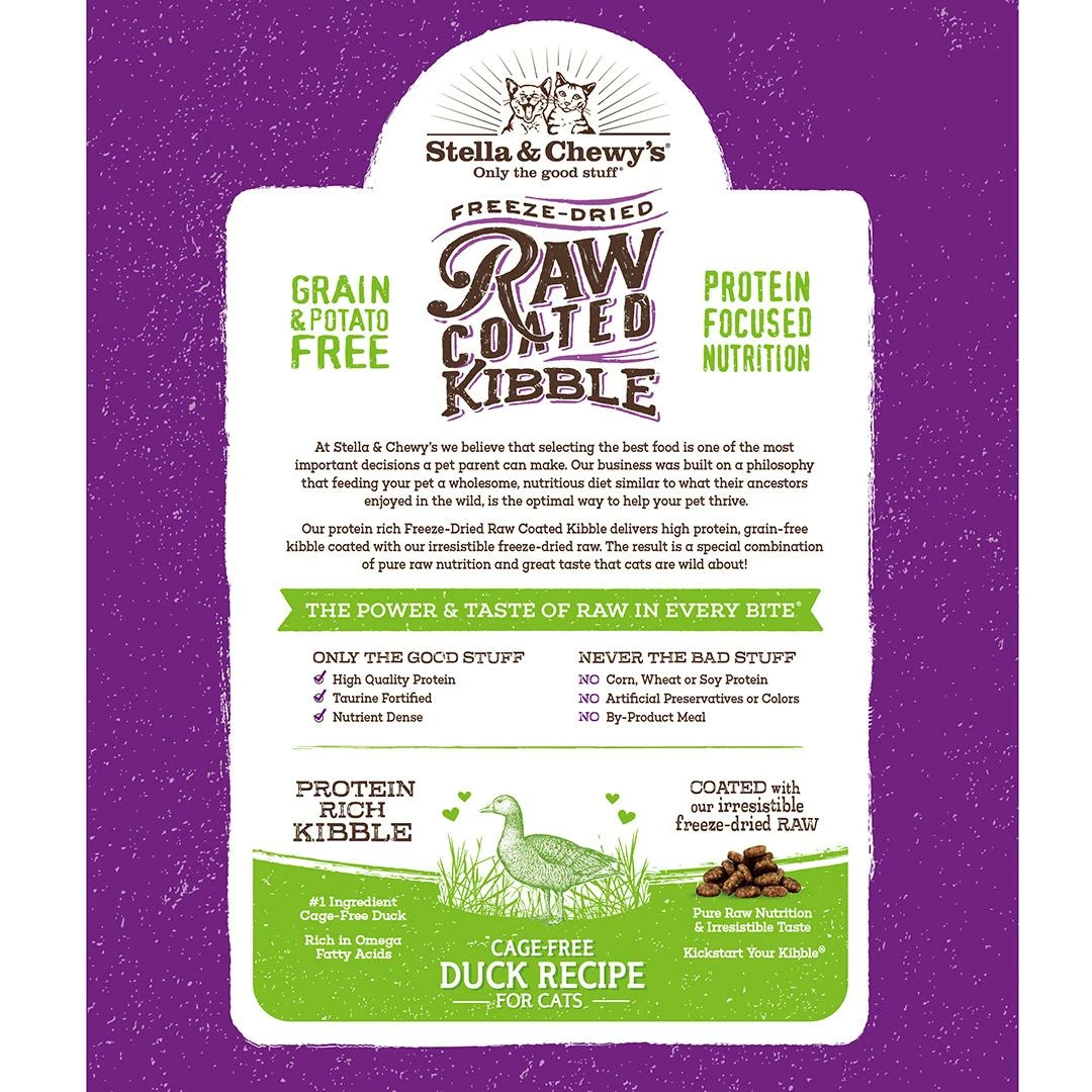 Stella & Chewy's Raw Coated Kibble Cage-Free Duck Dry Cat Food, 5-lb 3 Stella & Chewy's Raw Coated Kibble Cage-Free Duck Dry Cat Food, 5-lb - Image 3