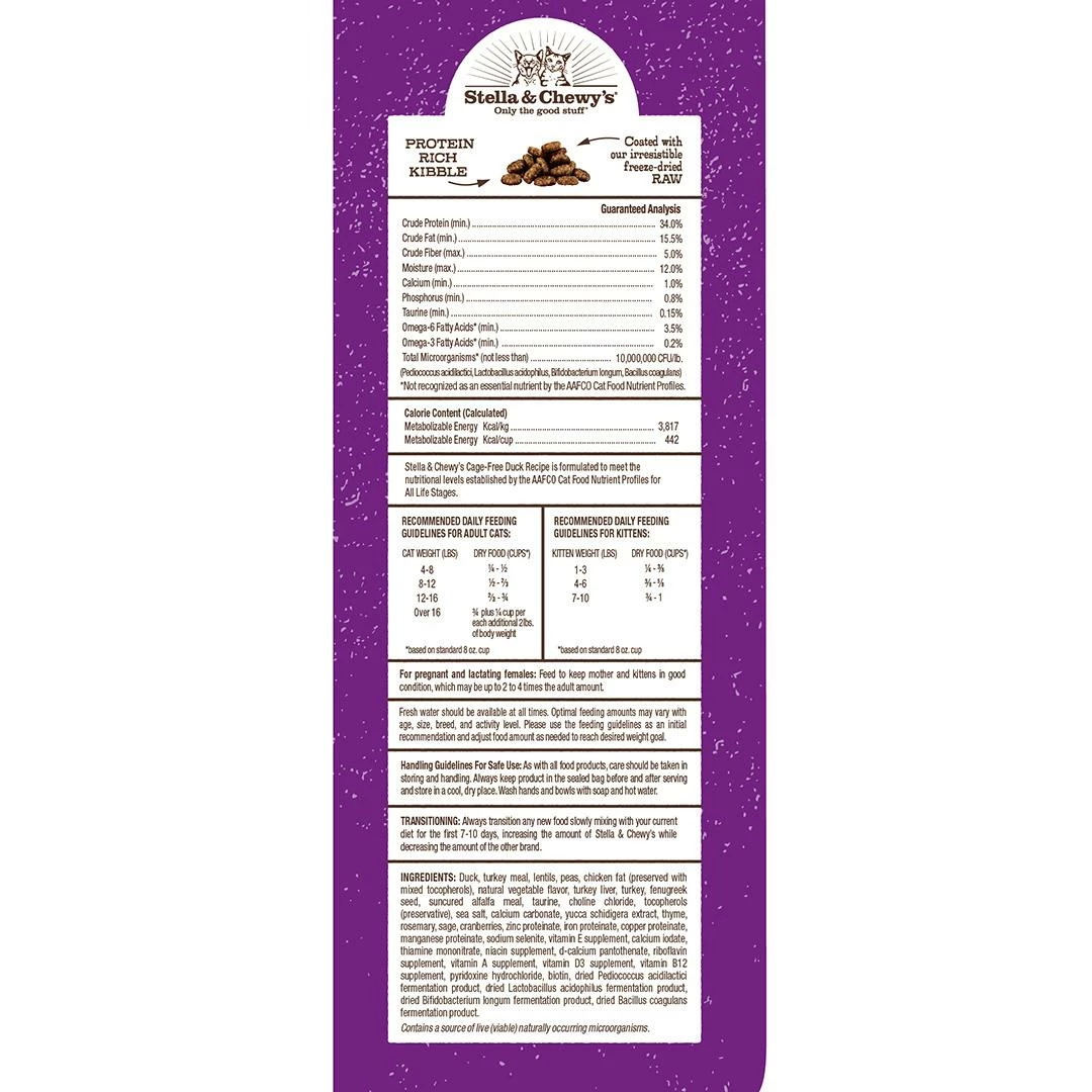 Stella & Chewy's Raw Coated Kibble Cage-Free Duck Dry Cat Food, 5-lb 2 Stella & Chewy's Raw Coated Kibble Cage-Free Duck Dry Cat Food, 5-lb - Image 2