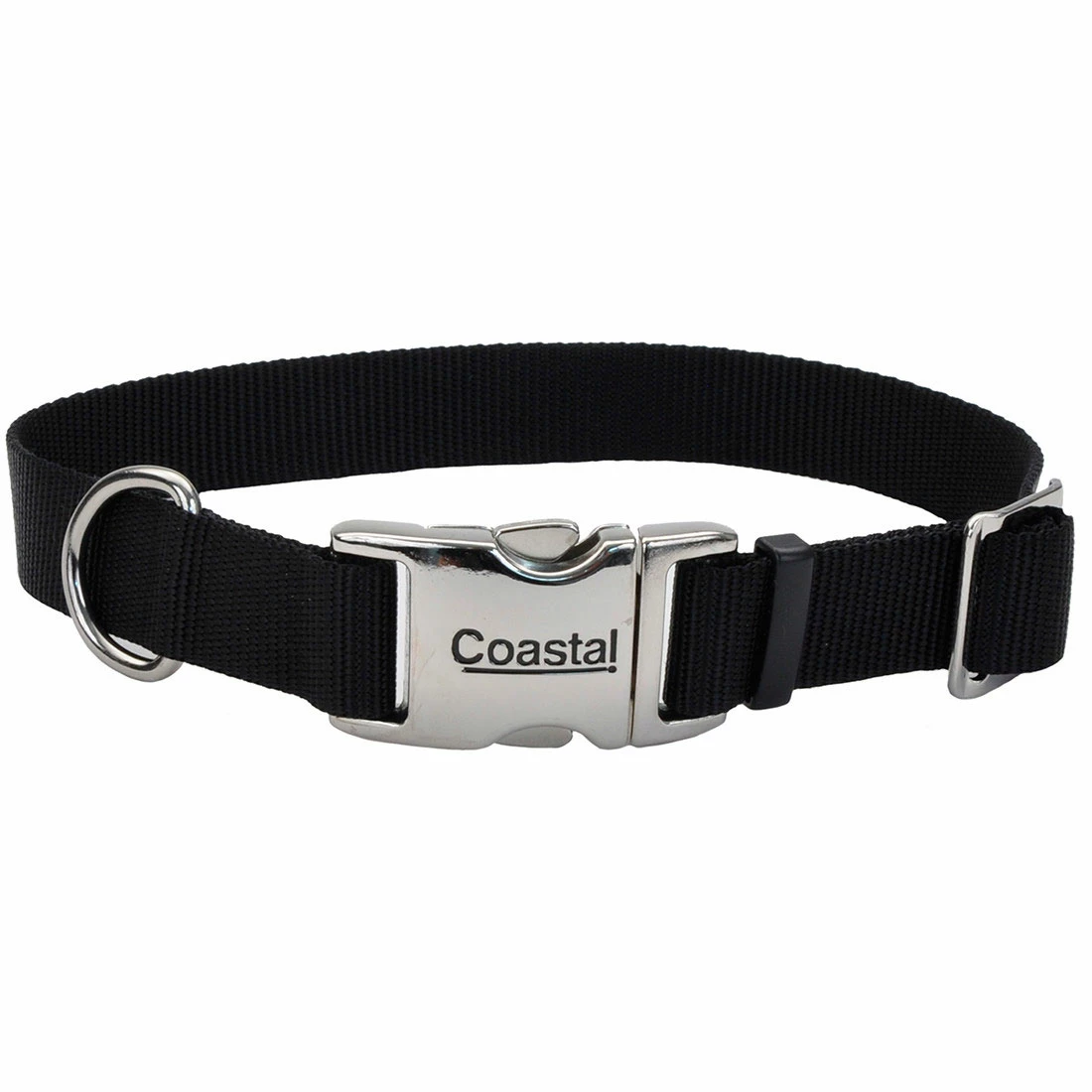Coastal Adjustable Collar With Metal Buckle For Dogs, Black, 1-in X 18-in-26-in 1 Coastal Adjustable Collar With Metal Buckle For Dogs, Black, 1-in X 18-in-26-in