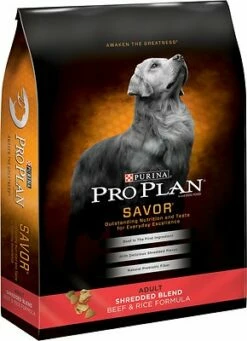 Purina Pro Plan Savor Adult Shredded Blend Beef & Rice Formula Dry Dog Food, 35-lb