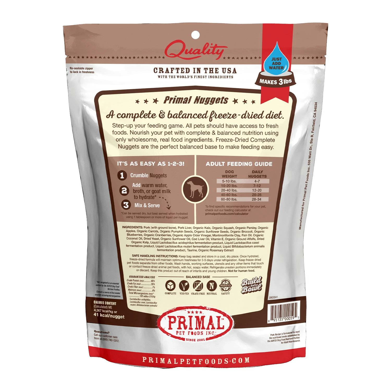 Primal Pet Foods Raw Freeze-Dried Nuggets Pork Formula Dog Food, 5.5-oz 2 Primal Pet Foods Raw Freeze-Dried Nuggets Pork Formula Dog Food, 5.5-oz - Image 2