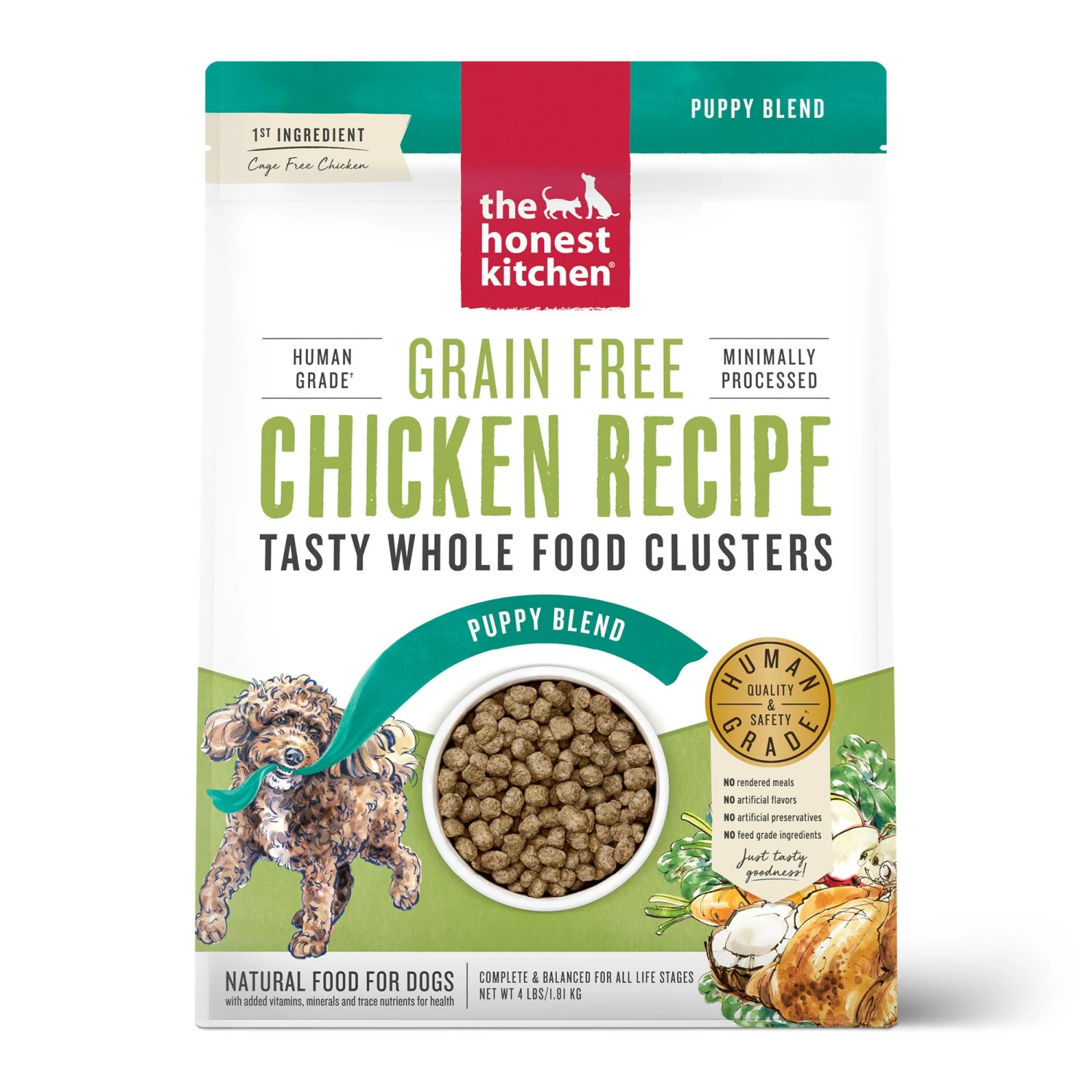 The Honest Kitchen Whole Food Clusters Chicken Puppy Grain-Free Dry Dog Food, 4-lb 1 The Honest Kitchen Whole Food Clusters Chicken Puppy Grain-Free Dry Dog Food, 4-lb