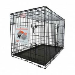 Petcrest Double Door Dog Crate, Black, 24 X 18 X 19-in