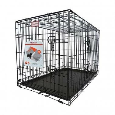 Petcrest Double Door Dog Crate, Black, 24 X 18 X 19-in 1 Petcrest Double Door Dog Crate, Black, 24 X 18 X 19-in