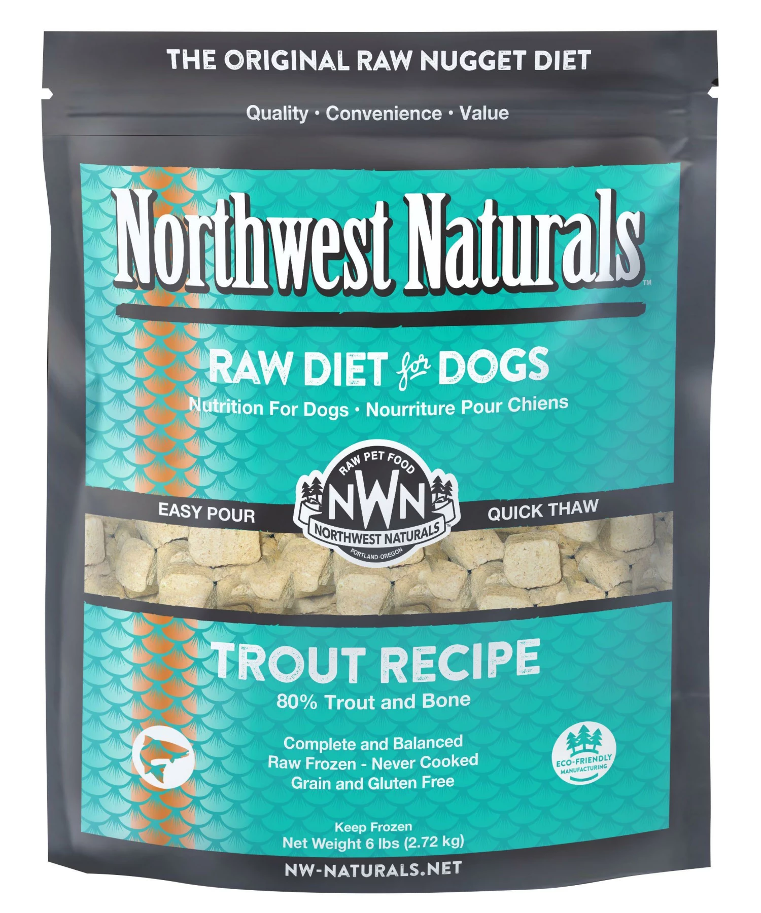 Northwest Naturals Trout Nuggets Frozen Dog Food, 6-lb 1 Northwest Naturals Trout Nuggets Frozen Dog Food, 6-lb
