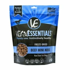 Vital Essentials Beef Entree Mini Nibs Grain-Free Freeze-Dried Dog Food, 1-lb (**)