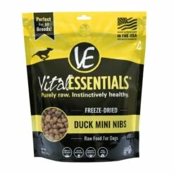 Vital Essentials Duck Entree Mini Nibs Grain-Free Freeze-Dried Dog Food, 1-lb (**)