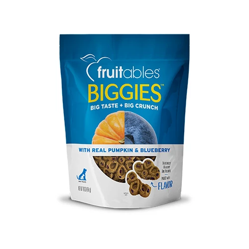 Fruitables BIGGIES Pumpkin & Blueberry Crunchy Dog Treats, 16-oz 1 Fruitables BIGGIES Pumpkin & Blueberry Crunchy Dog Treats, 16-oz