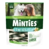 VetlQ Minties Twists Dental Bone Chews Dog Treats, Large Over-30-lb, 12-oz