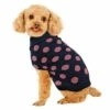 Ethical Fashion Pet Contrast Dot Dog Sweater, Pink, Medium