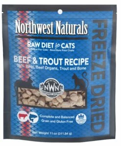Northwest Naturals Raw Diet Beef & Trout Nibbles Freeze-Dried Cat Food, 11-oz