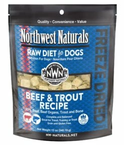 Northwest Naturals Raw Diet Beef & Trout Nuggets Freeze-Dried Dog Food, 12-oz
