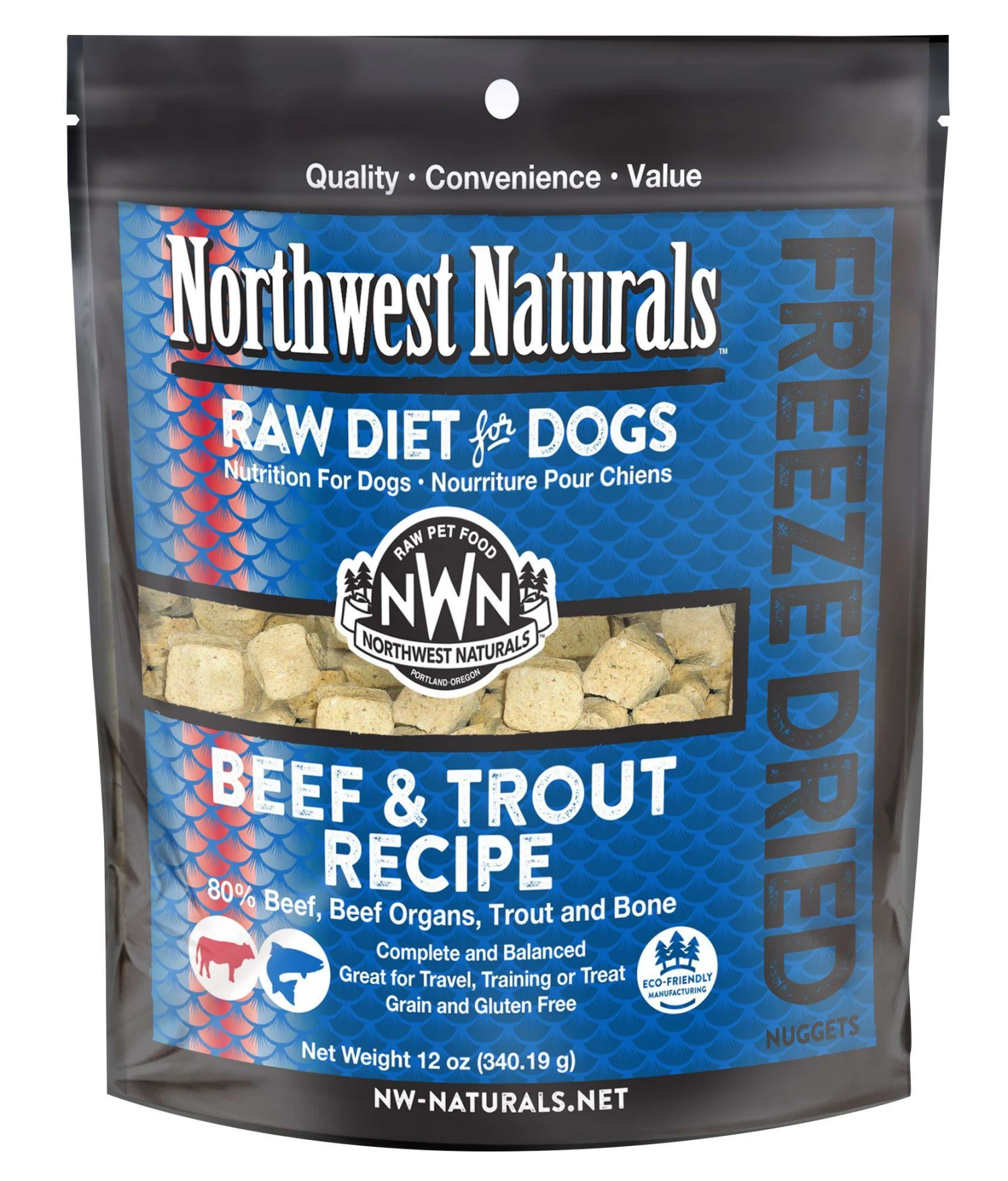 Northwest Naturals Raw Diet Beef & Trout Nuggets Freeze-Dried Dog Food, 12-oz 1 Northwest Naturals Raw Diet Beef & Trout Nuggets Freeze-Dried Dog Food, 12-oz