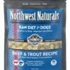 Northwest Naturals Raw Diet Beef & Trout Nuggets Frozen Dog Food, 6-lb