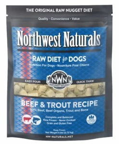 Northwest Naturals Raw Diet Beef & Trout Nuggets Frozen Dog Food, 6-lb