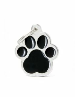 MyFamily Pawprint Pet ID Tag, Black, Big