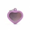 MyFamily Heart Aluminum Rubber Pet ID Tag, Pink