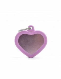MyFamily Heart Aluminum Rubber Pet ID Tag, Pink