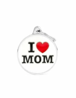 MyFamily Circle I Love Mom Pet ID Tag, Big