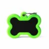 MyFamily Bone Aluminum Rubber Pet ID Tag, Black/Green, Regular