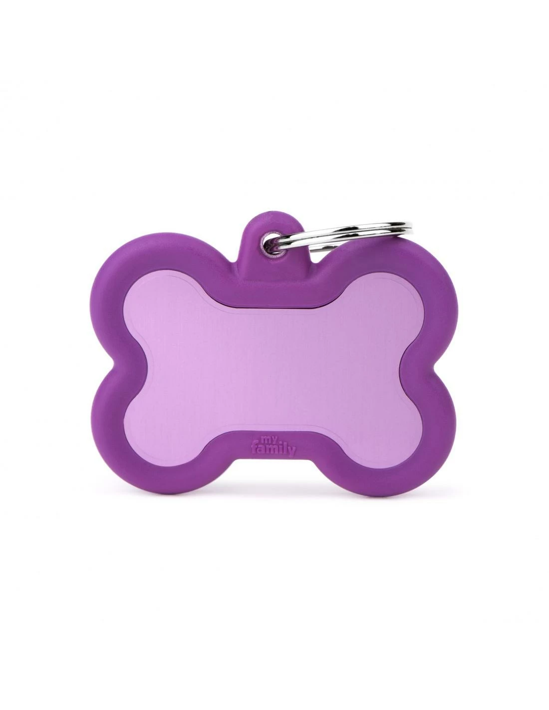 MyFamily Bone Aluminum Rubber Pet ID Tag, Purple, Regular 1 MyFamily Bone Aluminum Rubber Pet ID Tag, Purple, Regular
