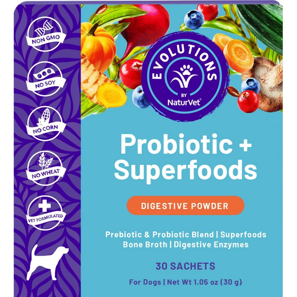 NaturVet Evolutions Probiotic + Superfoods Powder Dog Supplement, 30-count 1 NaturVet Evolutions Probiotic + Superfoods Powder Dog Supplement, 30-count